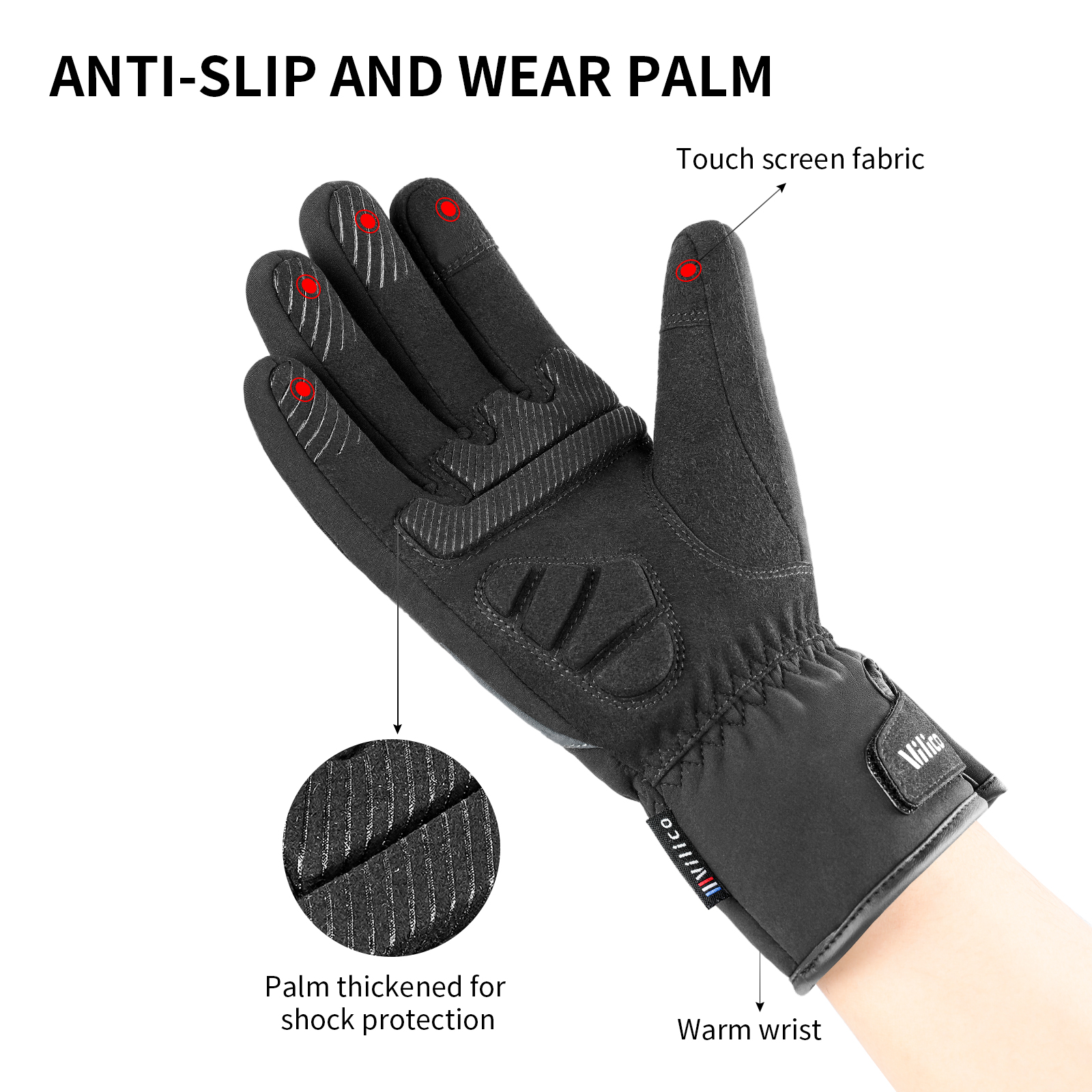 Gants de cyclisme imperméables pour hommes, pour Sports de plein air, course à pied, moto, Ski, écran tactile, en polaire, antidérapants, chauds, doigts complets, hiver
