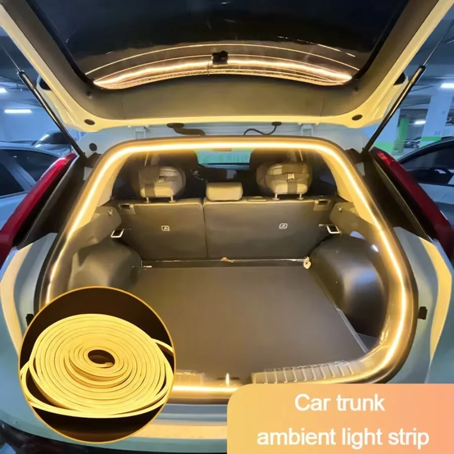 Faixa de luz ambiente led flexível 5m dc12v para tesla modelo y 3 s após tronco frunk silicone interior do carro lâmpada decorativa diy