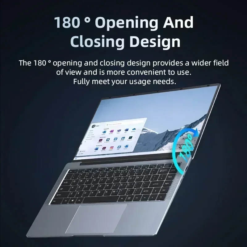 14.1 "Ultra Slim Laptop 16GB RAM 2TB SSD Intel N3700 Windows 11 Pro Notebook Gamer 1920*1080 Display Office Study Computer PC