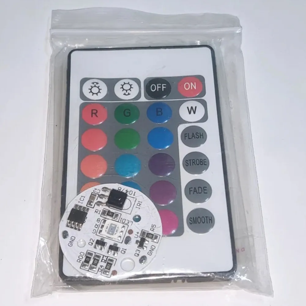 Scheda luci LED a bassa tensione 5V Scheda lampada RGB a colori 3W Sorgente sfumata colorata IR Interruttore remoto wireless a 24 tasti Controllo on/off