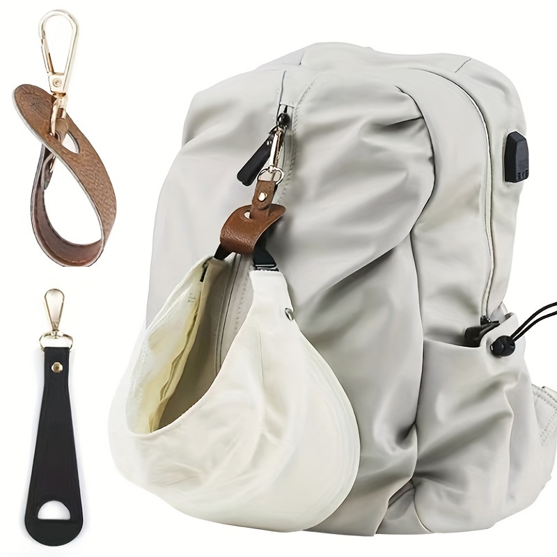 Pu Leather Handbag Hook, Prevent Hat Loss. Space-Saving Sun Hat Storage Clip, Perfect For Outdoor Activities.