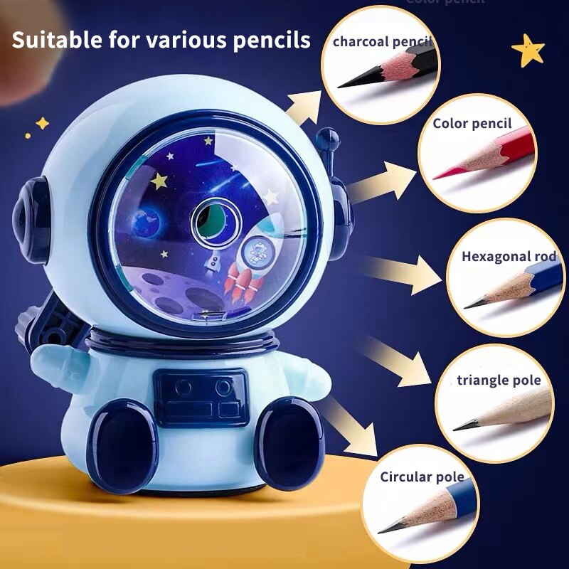 1個宇宙飛行士漫画ペンシルシャープナー学生ペンシルシャープナーハンドクランクマニュアルシャープナー漫画ペンシルカッター
