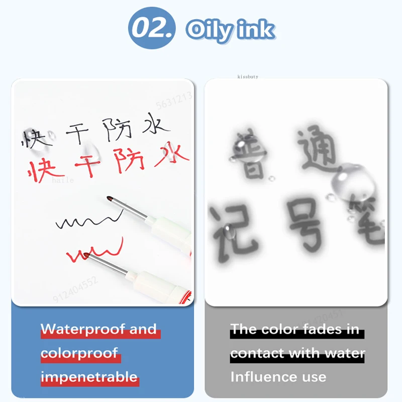 8 ชิ้น/เซ็ต Perforating 20 มม.หลุมลึกยาวหัว Nib Markers สําหรับปากกาโลหะกันน้ําห้องน้ําไม้ตกแต่งอเนกประสงค์