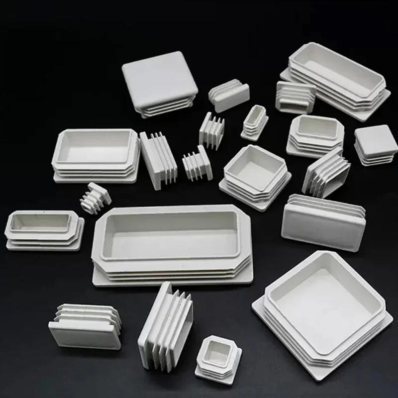 Tappi terminali di chiusura in plastica quadrati rettangolari bianchi Inserti per tubi in tubo d'acciaio Tappi Tappo per gamba Tappo antipolvere