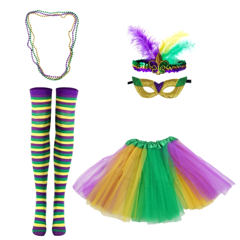 Karneval Feier Kostüm Set Maskerade Maske Festival Party Pailletten Stirnband Rock Karneval Party Drop Shipping