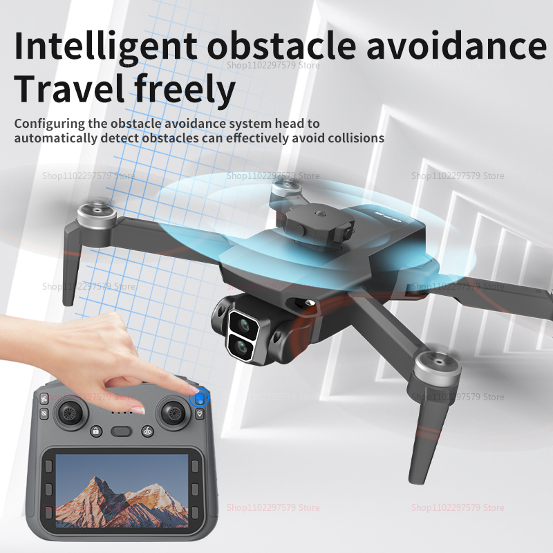 Drone à double caméra L106 8K HD, moteur sans balais 5G FPV, évitement d'obstacles, télécommande avec écran pour cadeaux de photographie aérienne
