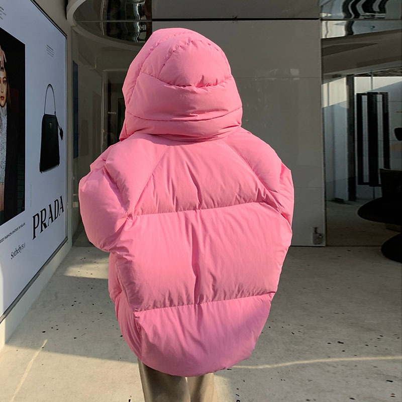 Chaqueta de invierno de gran tamaño para mujer, Parkas cortas con capucha, Parkas informales de Color sólido, abrigos acolchados de algodón cálidos y gruesos para mujer