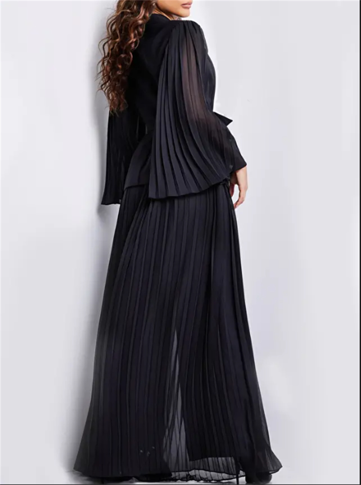 ที่กําหนดเองสุภาพสตรีอย่างเป็นทางการชุดคอวีไหล่เสื้อชีฟองผ้าพิเศษพรรคสวมใส่อย่างเป็นทางการbسات