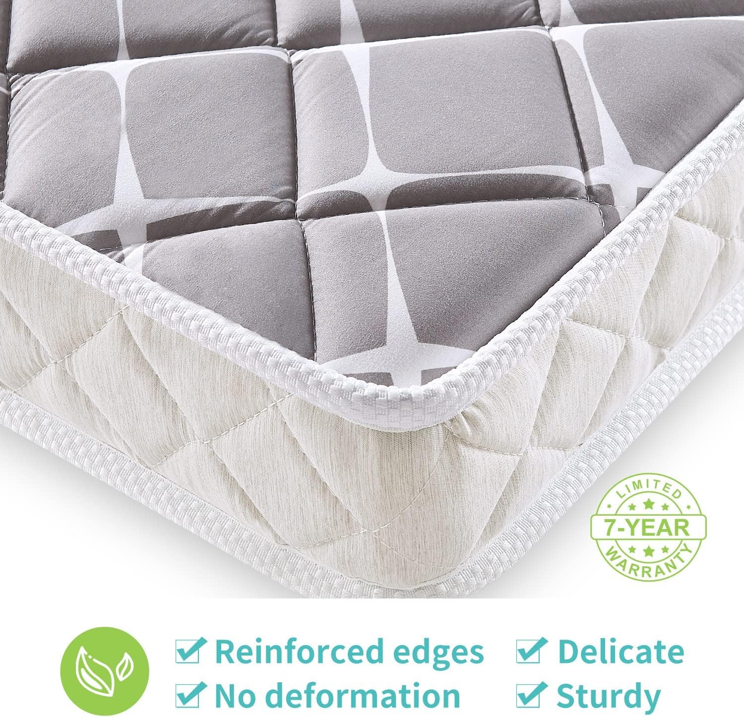 Premium Dual-Sided Baby Crib Mattress and Toddler Mattress - 52" x 27.6" x 5" - Breathable,Firm Soft,Fits Standard Cribs