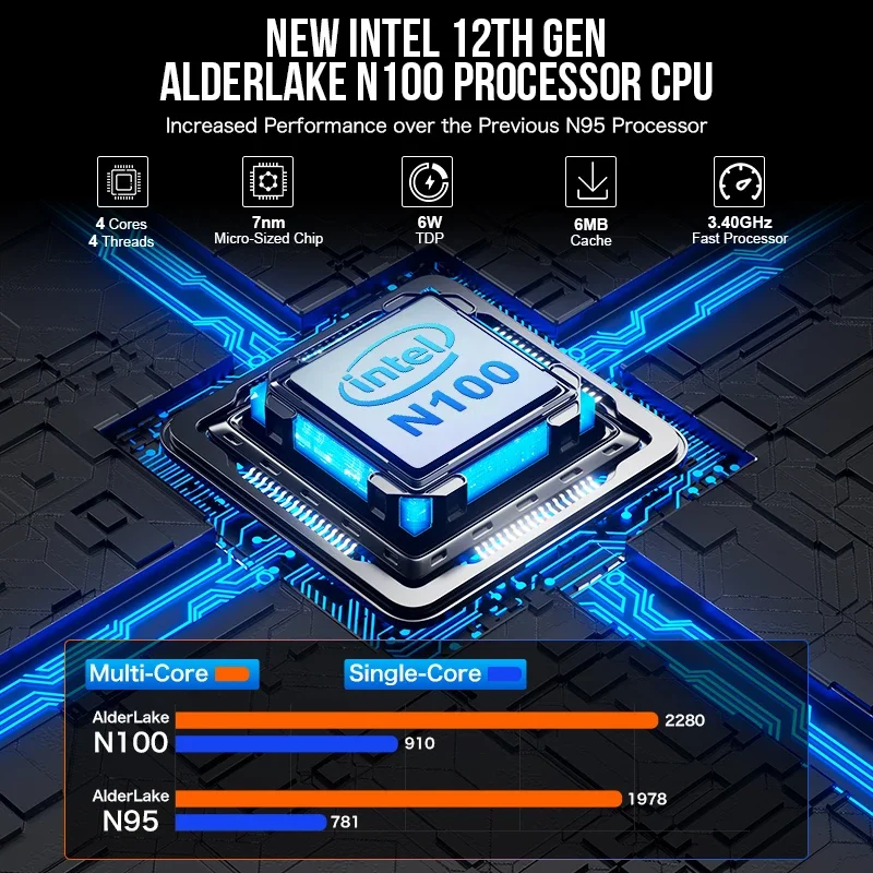 US/EU GMKtec G2 Mini PC Windows 11 Pro Intel 12.a generación Alder Lake N100 Mini PC DDR5 12GB RAM 512GB ROM WiFi 6 BT5.2 Computadora de escritorio