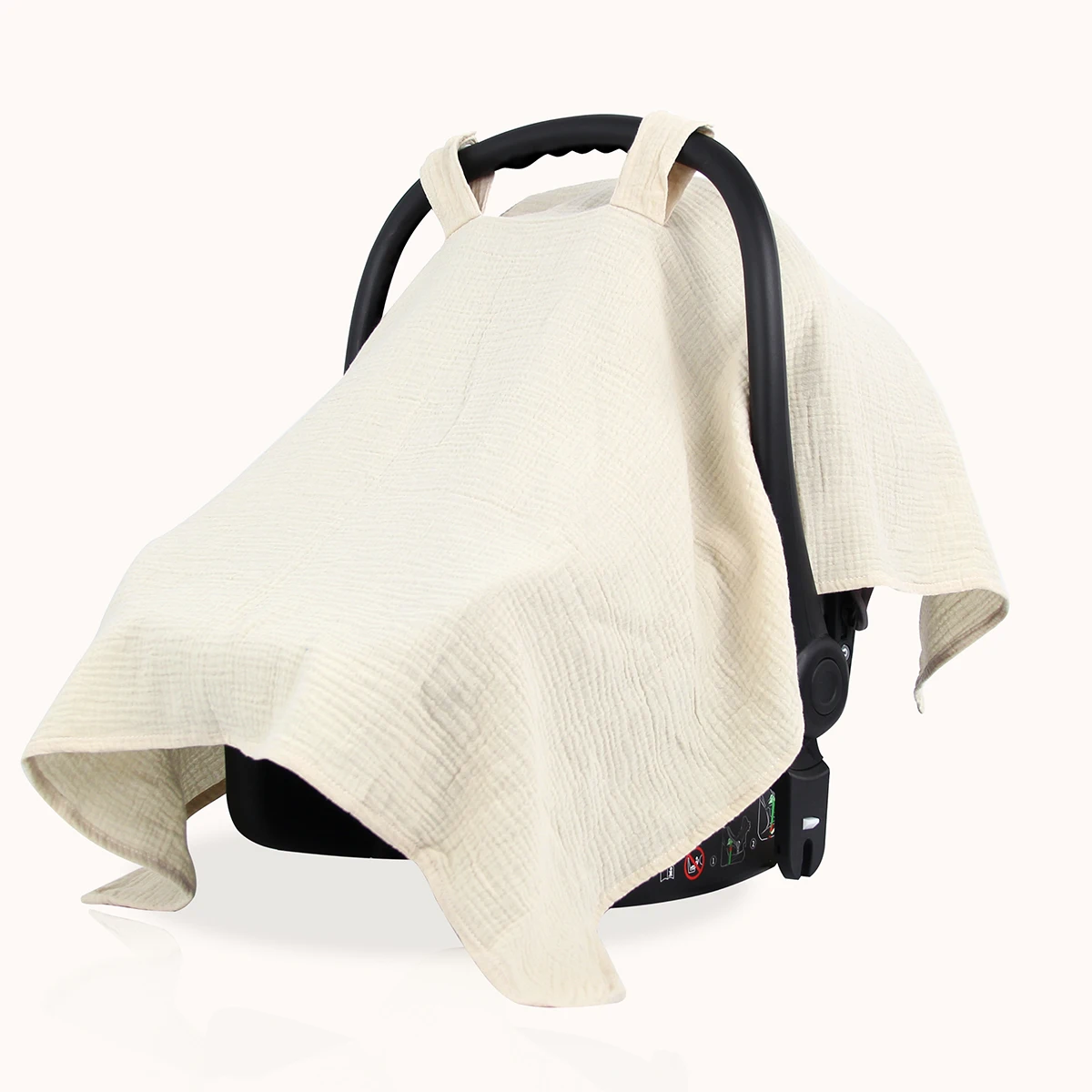 Assento de segurança do bebê recém-nascido respirável algodão cesta do bebê capa gaze carrinho capa luz respirável pára-sol capa de assento de segurança