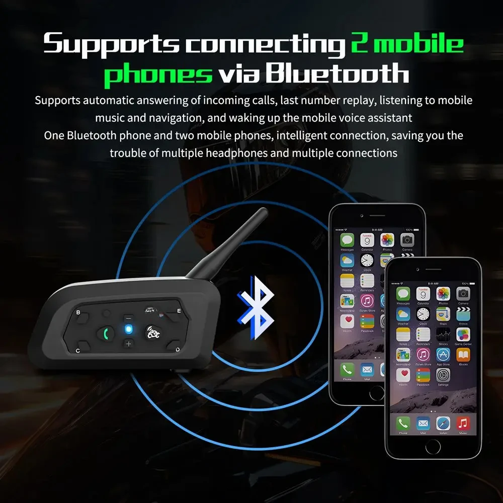 1/2Pcs EJEAS V6 Pro + Motorrad Bluetooth Helm Headset Intercom Entfernung 800M Musik Player Wasserdicht IP67 unterstützung EUC Typ-C