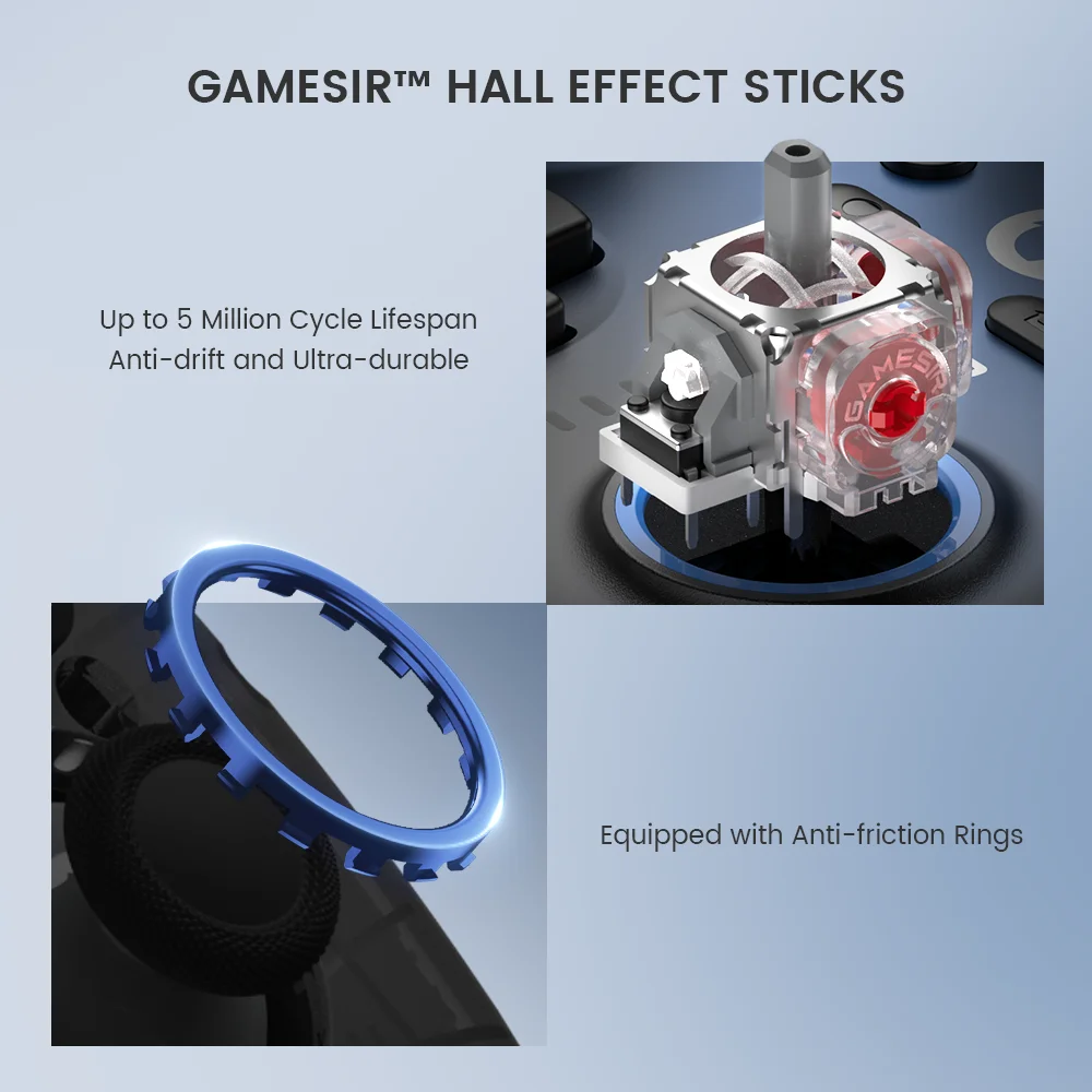 Gamesir super nova controlador sem fio t4n nova pro bluetooth gamepad joysticks de efeito hall para pc nintendo switch android ios