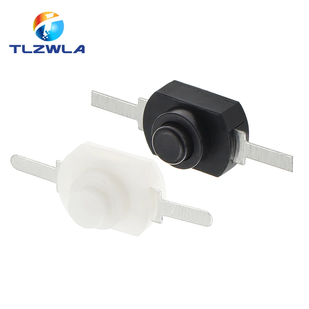 10 Chiếc 12*8MM DC 30V 1A Vào Tắt Mini Nút Ấn Công Tắc Điện Cho Đèn Pin 1208YD tự Khóa