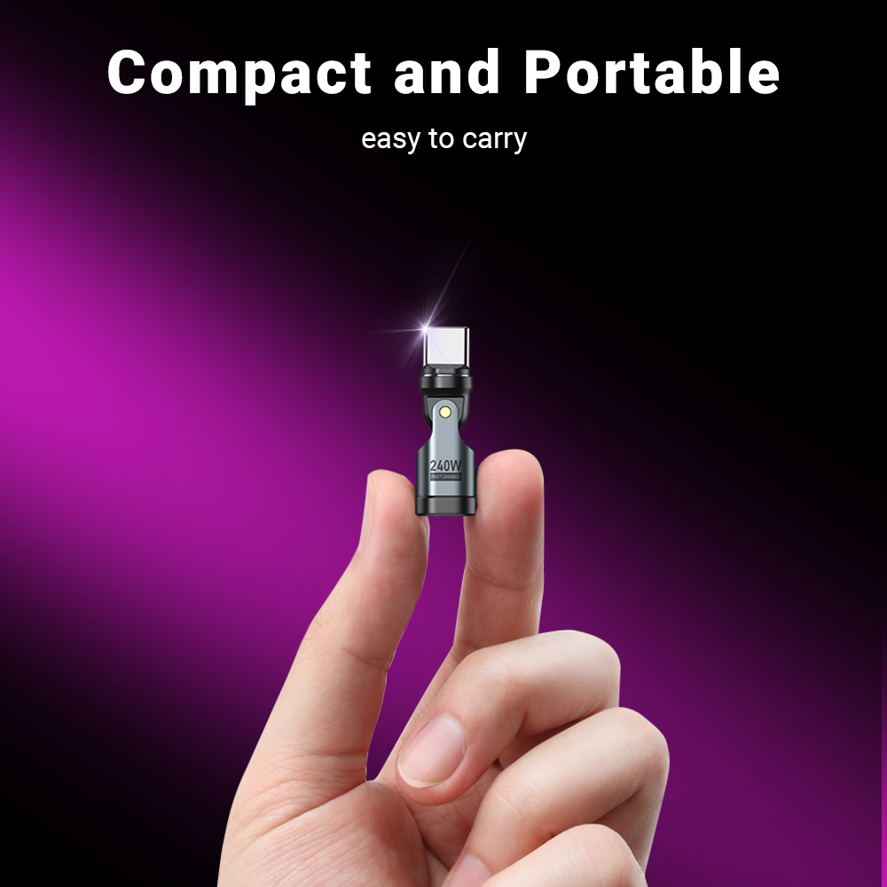 AUFU 9pin Magnetic OTG Adapter Type C Female to Type C IOS Micro Male Converter PD 240W Fast Charging Adapter For iPhone Laptop