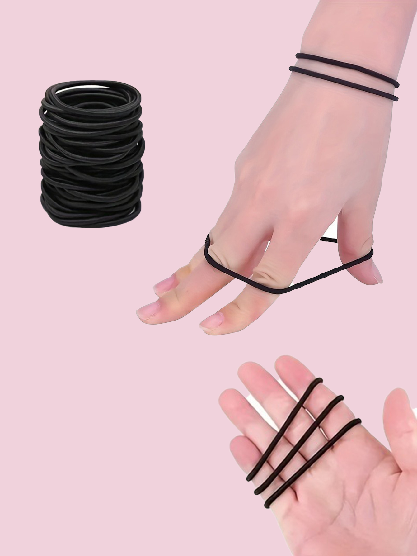 50/20 pçs preto alta elástica faixas de cabelo para meninas hairband borracha laços rabo de cavalo titular scrunchies acessórios para o cabelo meninas ha