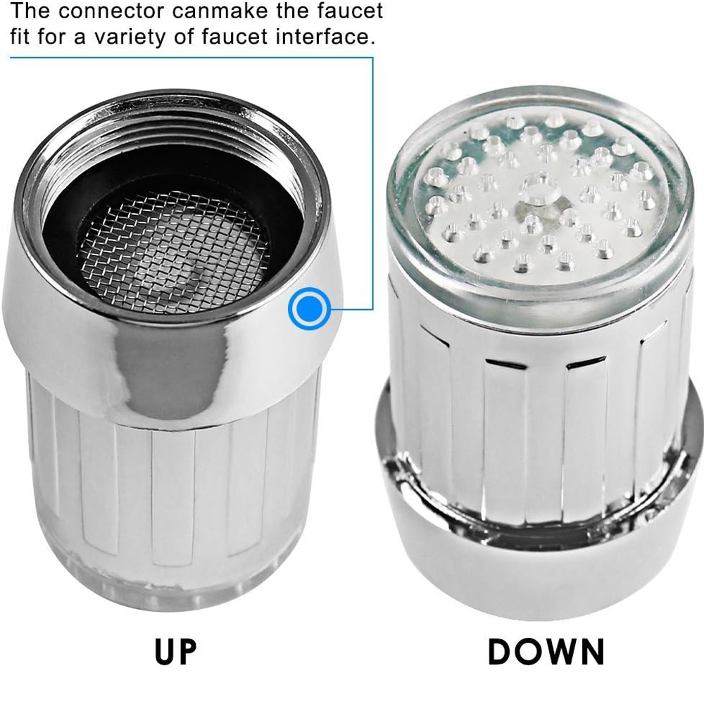 7-Color Change Automatically LED Faucet Head Glow Water Saving Stream Light Faucet Aerator Tap Nozzle for Kitchen Bathroom