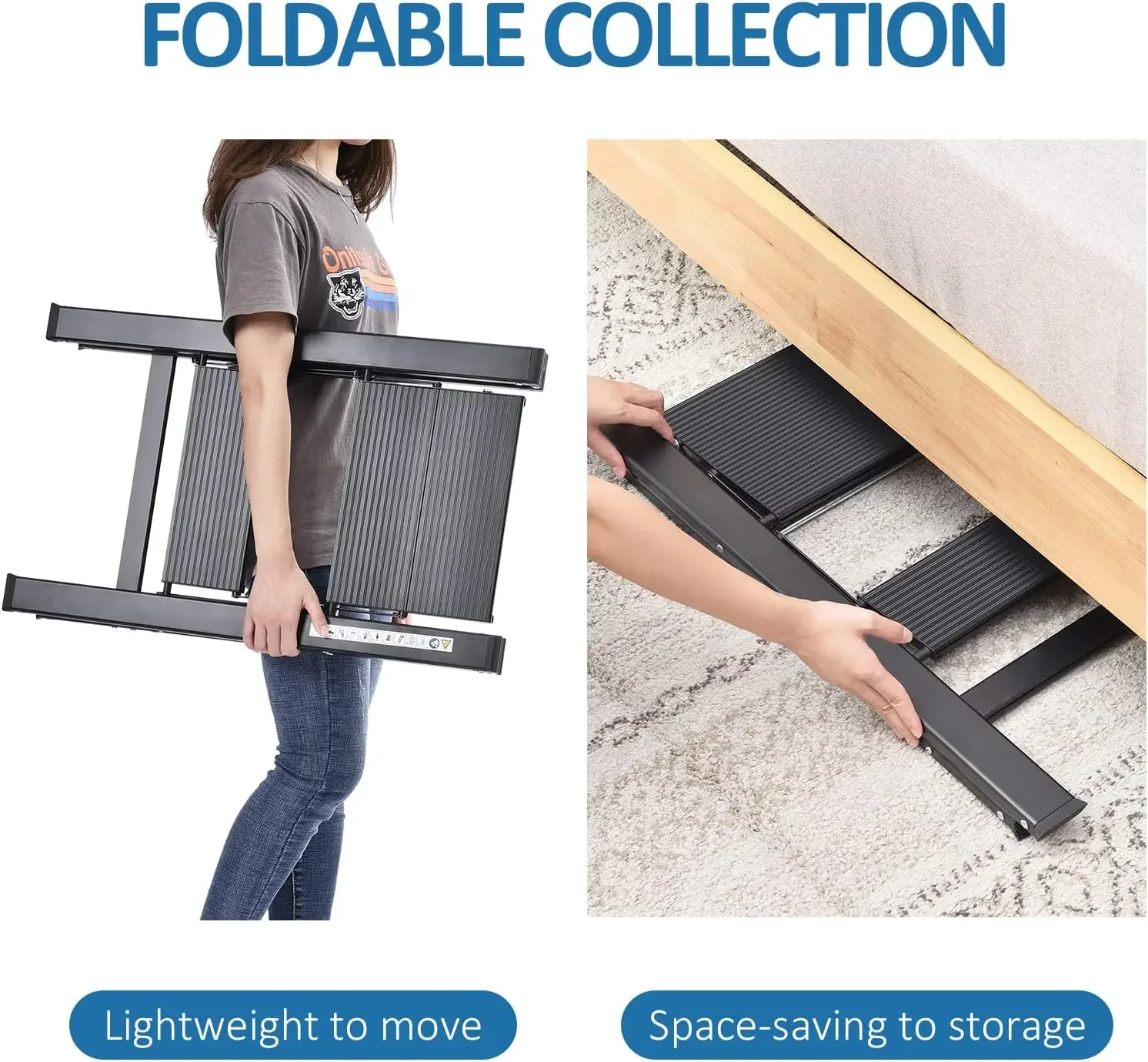 Stufenleiter, Trittleiter 2 Stufen, Klapptrittleiter mit Handlauf, rğfeste Haushaltsleiter mit Klappkladyung, Aluminio Tri