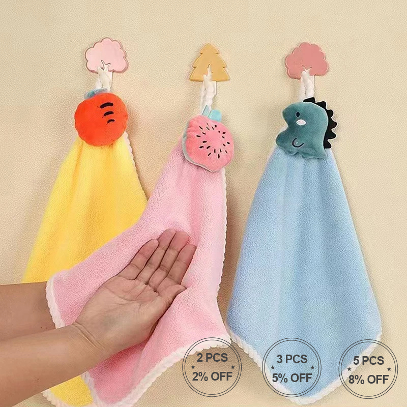 Toallas de mano bonitas, toalla de cocina de microfibra súper absorbente, fuerte absorción de agua, toallita de secado rápido, toallas pequeñas para niños