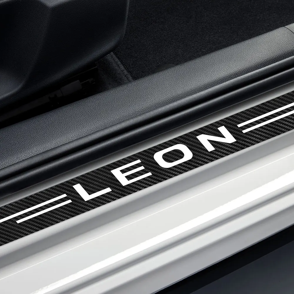 4PCS Car Styling Door Sill Threshold Protector Stickers Auto Decoration Tuning DIY Accessories For Seat Ibiza Leon Arona Ateca