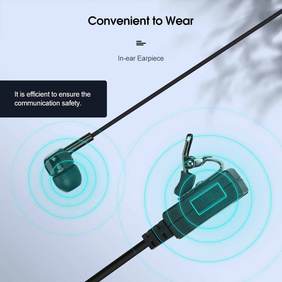 RETEVIS EEK022 Walkie Talkie Earphopne In-Ear Bud спиральный кабель PTT Mic для Quansheng UV K5 Baofeng UV5R для Motorola