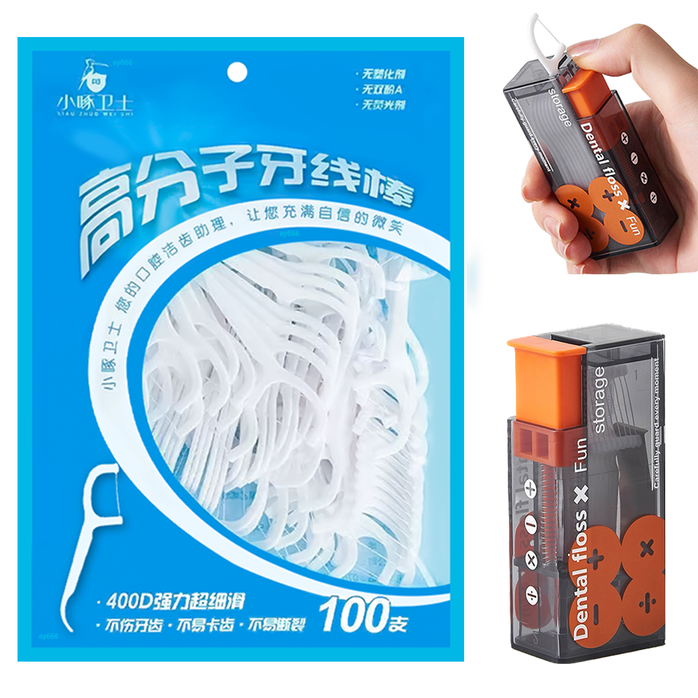50-1000pcs Portable Disposable Dental Floss High Pull Toothpicks Stick Cleaner Between Teeth Interdental Brush Oral Hygiene Care