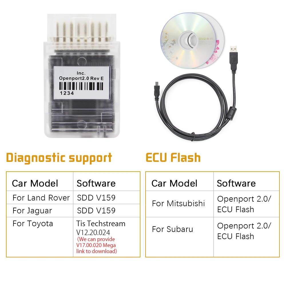 Openport 2.0 ECU FLASH Chip Tuning Tool Vollchip-OBD2-Scanner für Toyota Open Port OBDII-Anschluss Autodiagnosetool