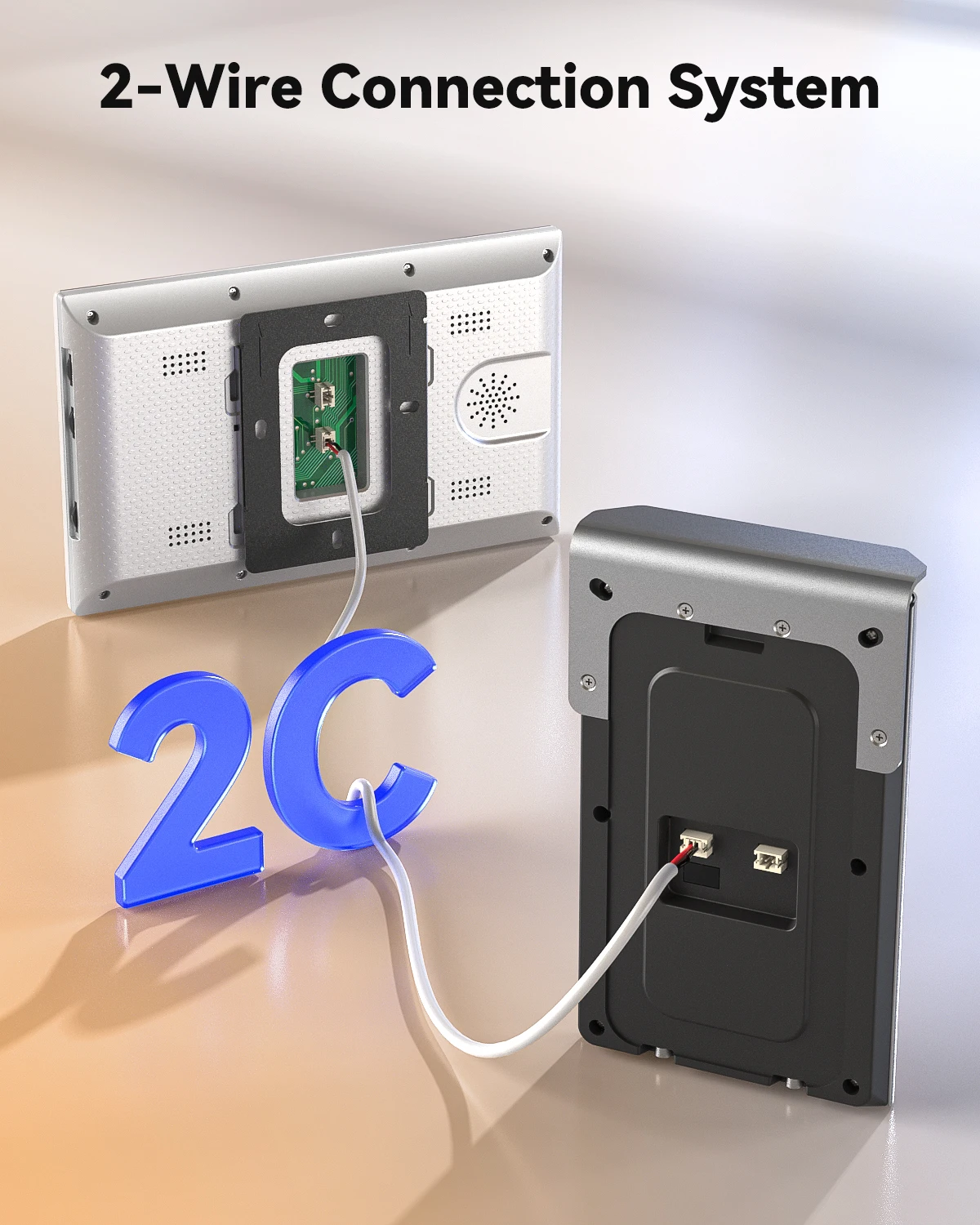 TMEZON Sistema de intercomunicação com campainha de vídeo porteiro de 2 fios, monitor de 7 polegadas com campainha com fio, botão de toque, sem slot para cartão SD