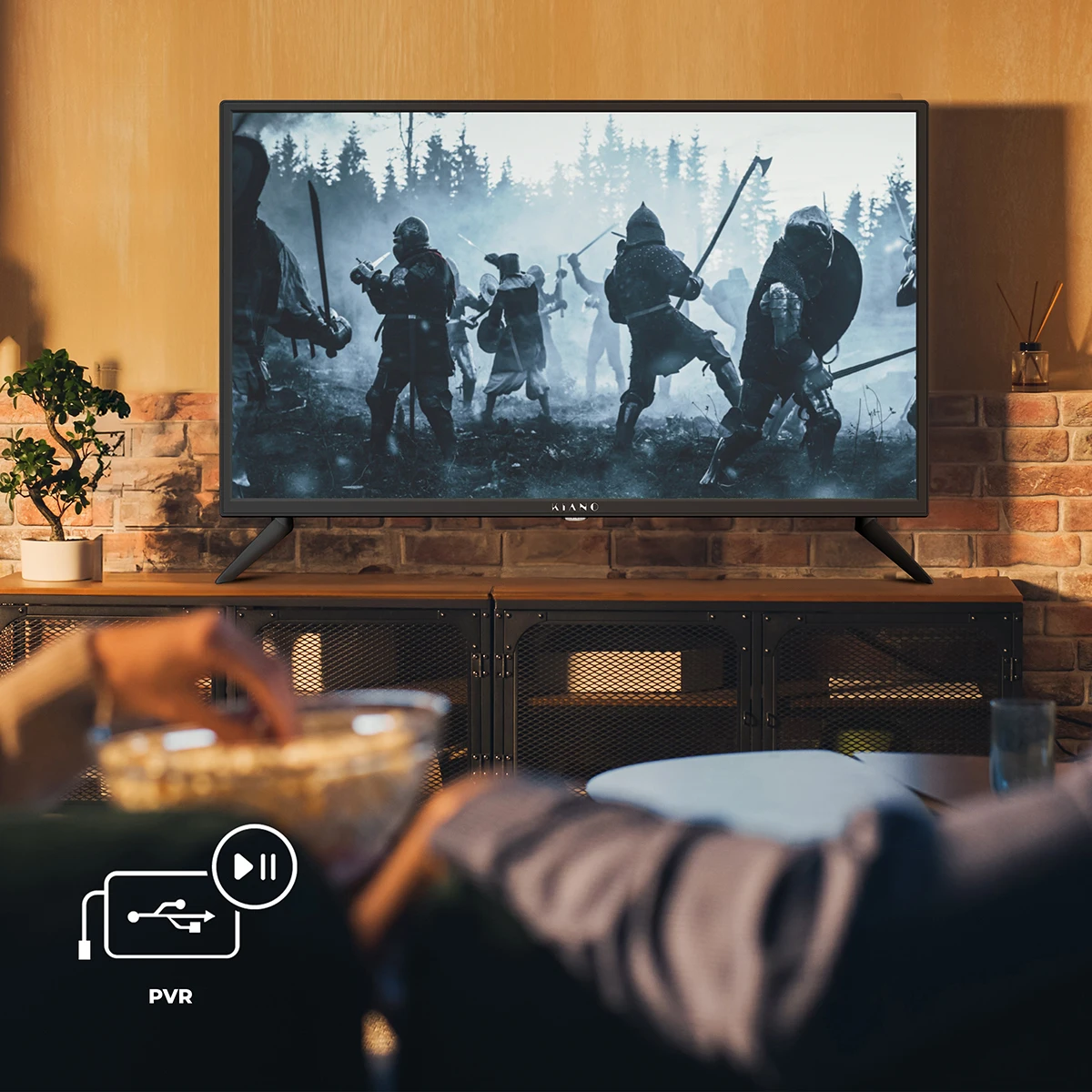 Telewizor LED Kiano SlimTV 32" HD Ready HDMI USB nagrywarka PVR obraz HD