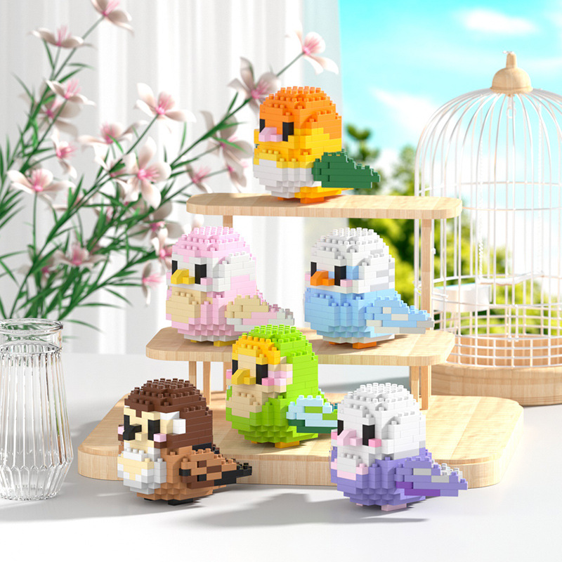 ビルディングブロック 3D 鳥かわいいオウムモデル組み立てるテーブル装飾子供のおもちゃキッズギフトマイクロ DIY レンガ知育玩具