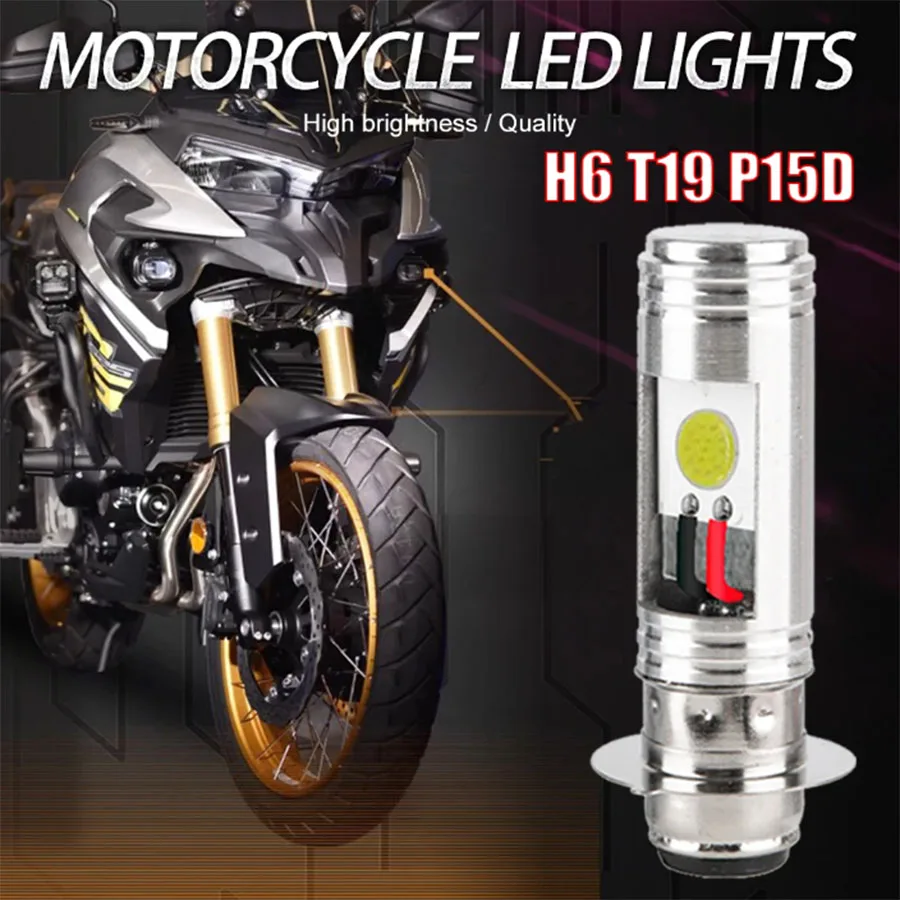 H4/P15D/BA20D 36W LED 2COB bombilla para faro de motocicleta 1400LM 6000K haz de luz Hi/LO