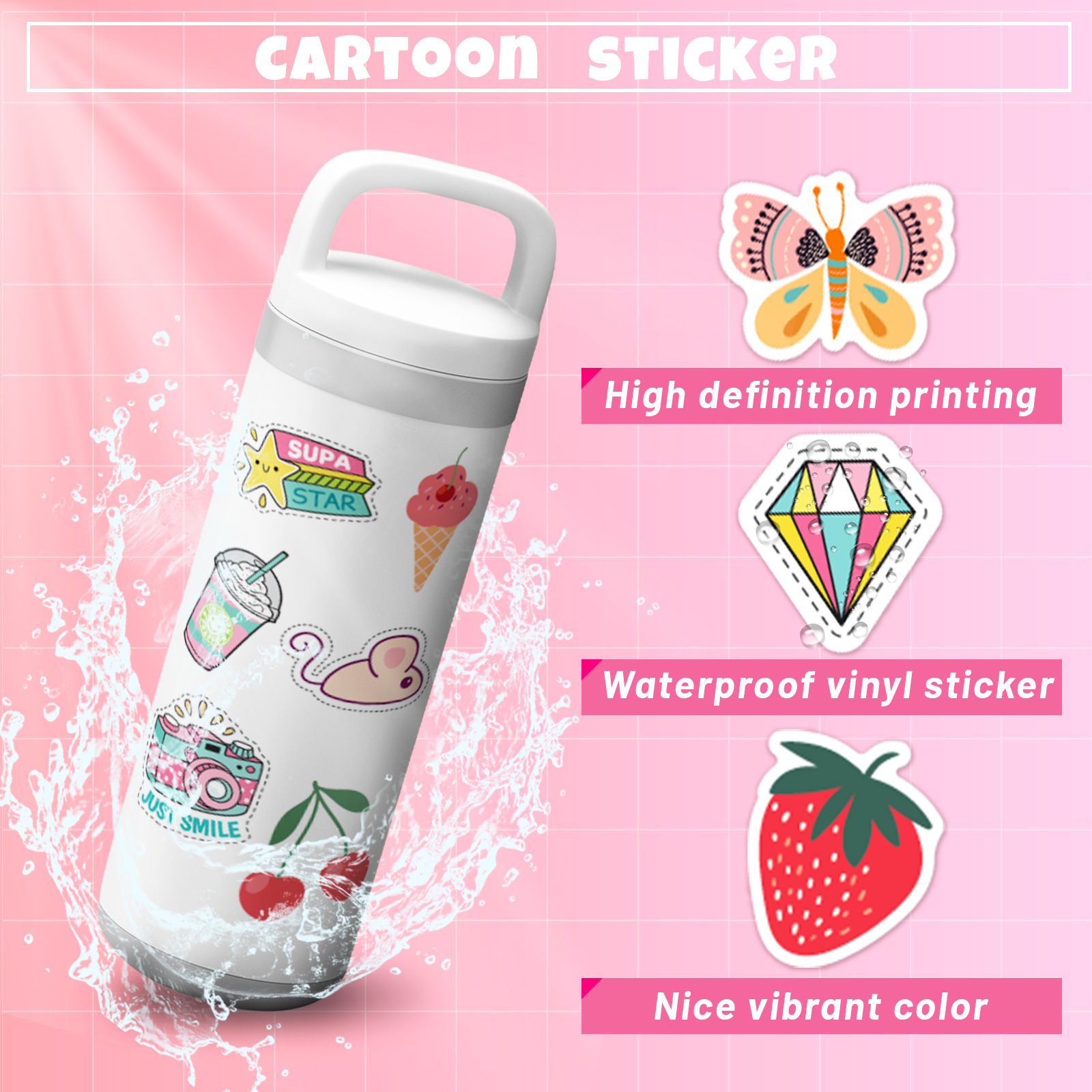 100 Stück Kawaii süße Vsco Aufkleber Ästhetik Telefon Laptop Tagebuch Gitarre Koffer Graffiti wasserdichte Aufkleber Aufkleber Kinder Spielzeug