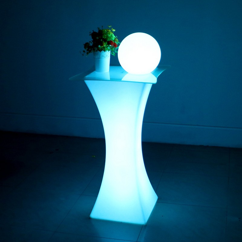 Out Door Use Led Illuminated Bar Cocktail Table Rechargeable Bar Plastic Table Lighted Up Coffee Table Ktv Disco Party Supply