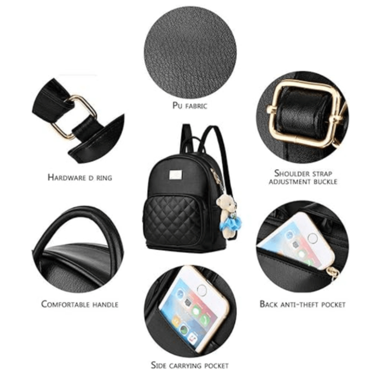 กระเป๋าเป้สะพายหลังหนังกระเป๋า Satchel กระเป๋านักเรียนสําหรับผู้หญิง