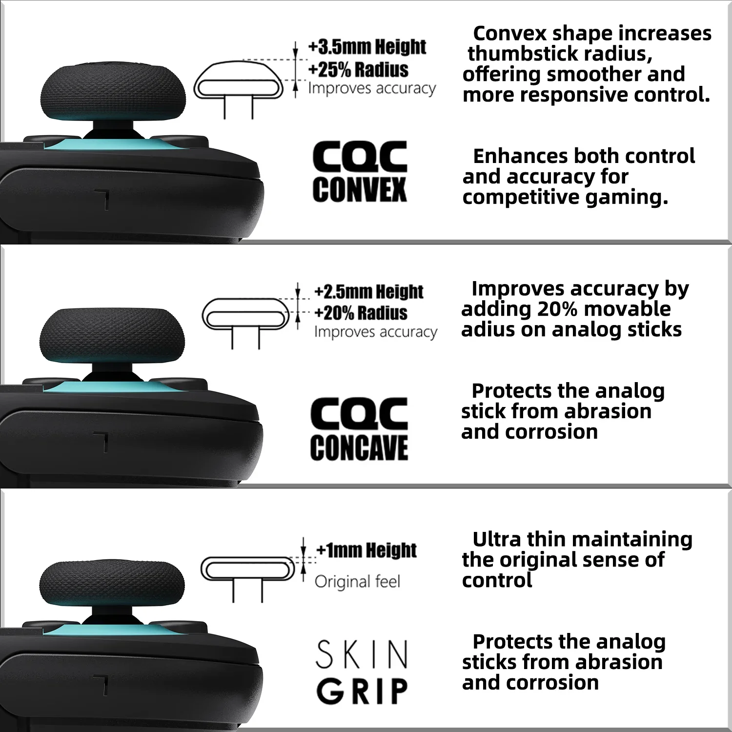 Savage Raven by Skull & Co. Joystick Cap Thumb Grip Set FPS CQC Thumbstick Cover for Nintendo Switch 2