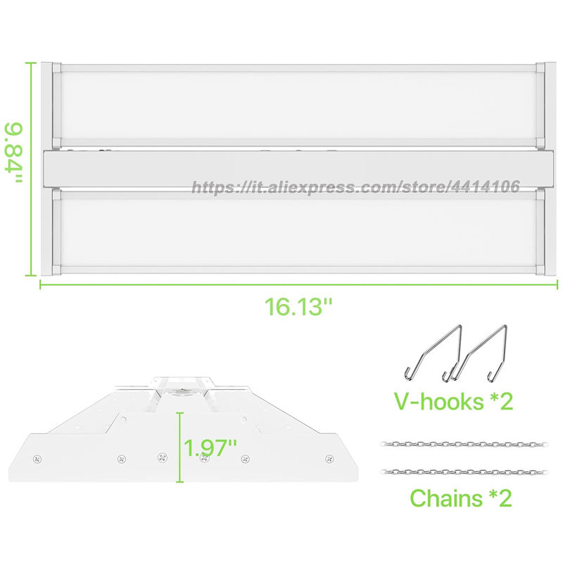 ไฟถาดไฟ LED 150W 20250lm เชิงเส้นสำหรับร้านค้าไฟเบย์สูงสำหรับโรงรถไฟเชิงพาณิชย์สำหรับเวิร์คช้อปซูเปอร์มาร์เก็ต