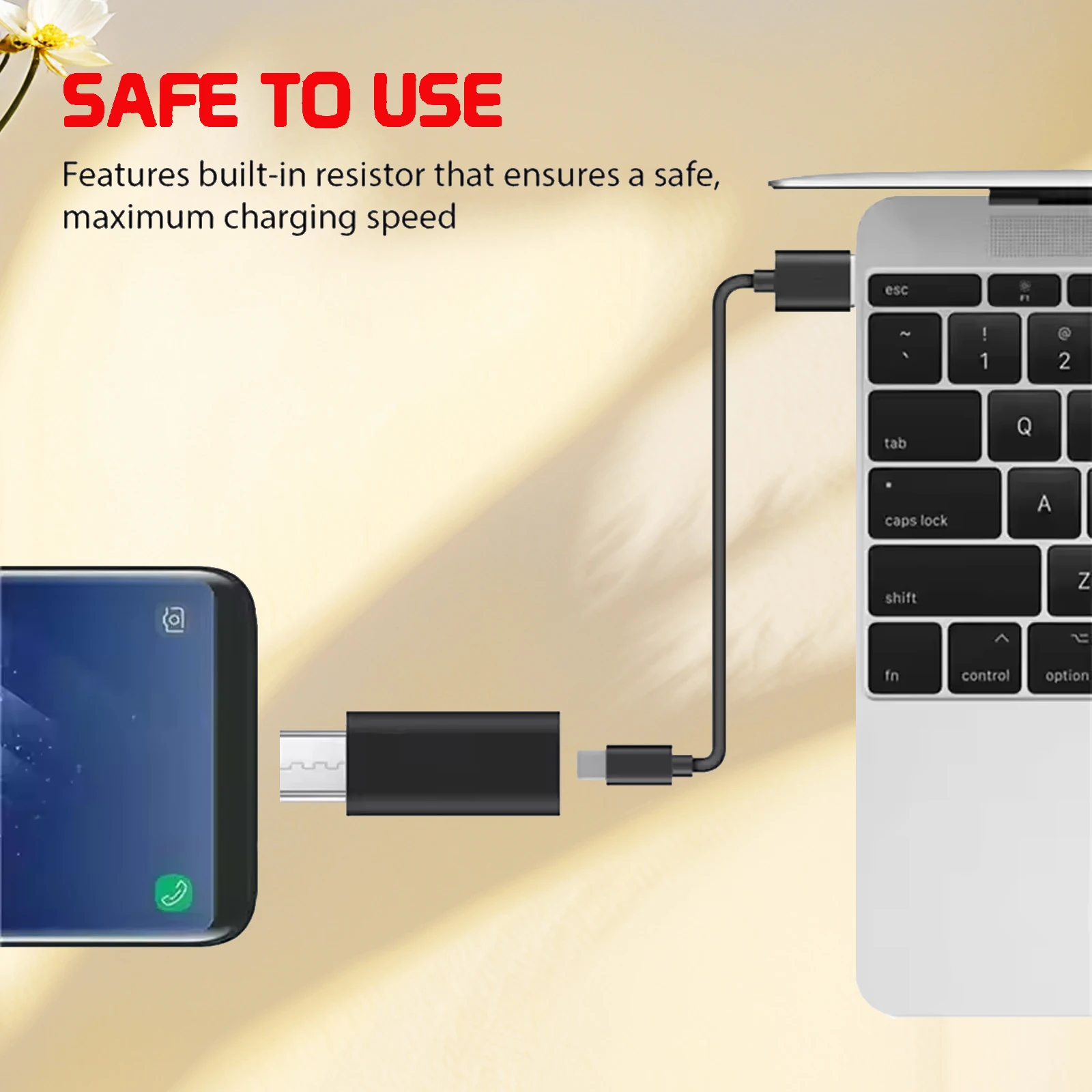 5 Stück USB-C-Adapter: USB 3.0 OTG, Micro-USB auf USB-C, für Smartphones, Laptops, PCs und mehr