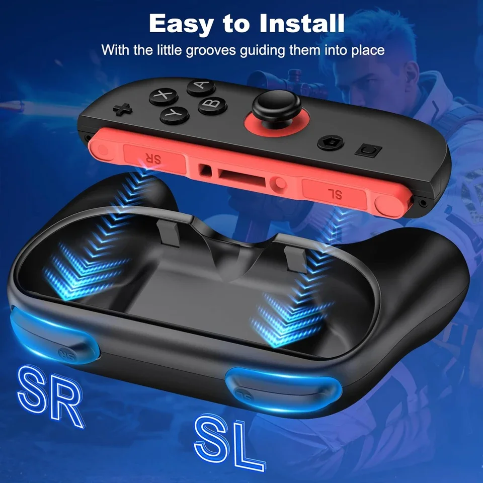 Empuñaduras de controlador de Joystick para NS Switch 2, controlador izquierdo y derecho, soporte de mano para NS Switch 2, accesorios, 2 uds.