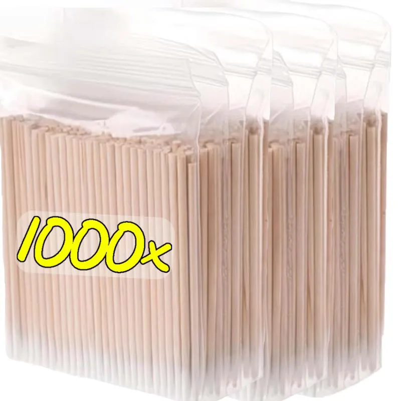 100/1000 Uds hisopos de algodón puntiagudos desechables belleza multiusos a prueba de polvo hisopos de algodón suaves y cómodos de doble/una sola cabeza
