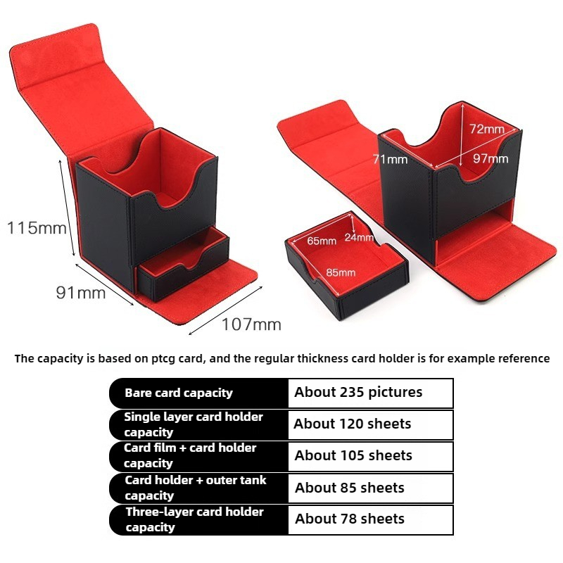 100+ Trading Card Deck Case Leder Magnetverschluss Kartenaufbewahrungsbox Magic Card Protectors Passend für YuGiOh MTG Sportkarten