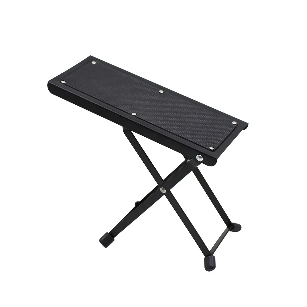 Adjustable Guitar Footrest Pedal Foldable Metal Footboard with Non-Slip Pads Height Customizable Guitar Accessories & Parts