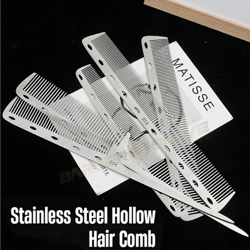 Barber Professionelle Edelstahl Frauen Friseur Kamm Anti-statische männer Haarschnitt Clipper Ultra-dünne Kamm Salon Styling Werkzeug
