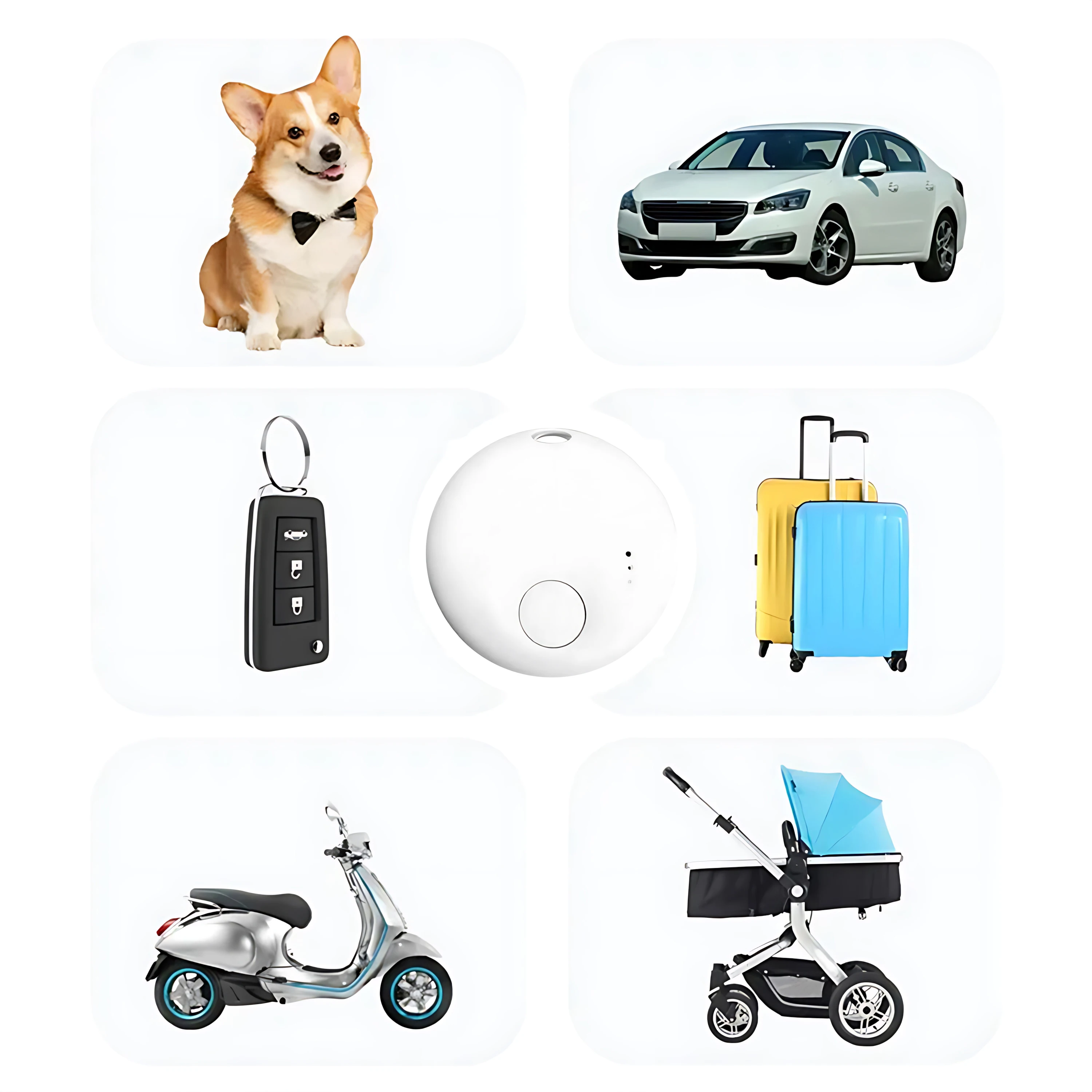 Mini dispositif de suivi GPS, étiquette clé, recherche d'enfant, chien, animal de compagnie, localisation, Bluetooth, traceur intelligent, dispositif Anti-perte de véhicule