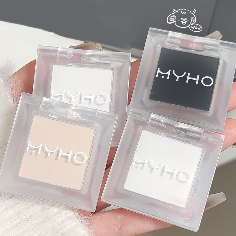 Matte white, monochrome, brightening eyeshadow tray for long-lasting, delicate makeup, as a highlight, for all skin tones