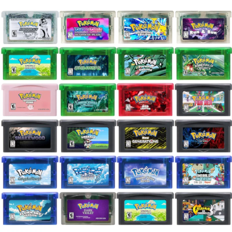 Игровой картридж GBA, 32-битная карта для игровой консоли, серия Pokemon, изумруд, морское стекло, Rouge, изумруд, империум, темно-фиолетовый