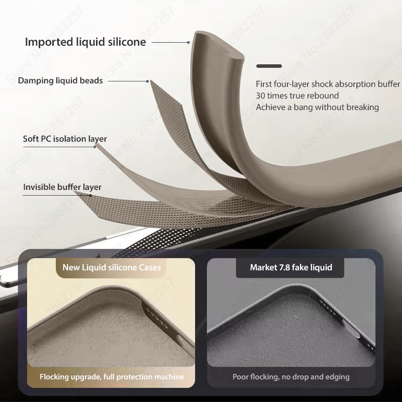 Luxury Original Liquid Silicone Case For iPhone 15 14 13 12 11 Pro Max Plus Soft Cases Shockproof Bumper Cover Phone Accessories