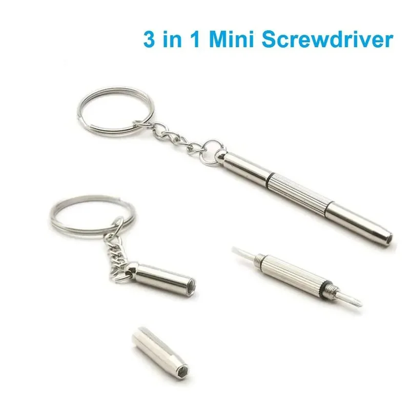 1/2/3/4 Uds Mini destornillador 3 en 1 gafas ópticas gafas portátiles reloj práctico herramienta de mano para el hogar