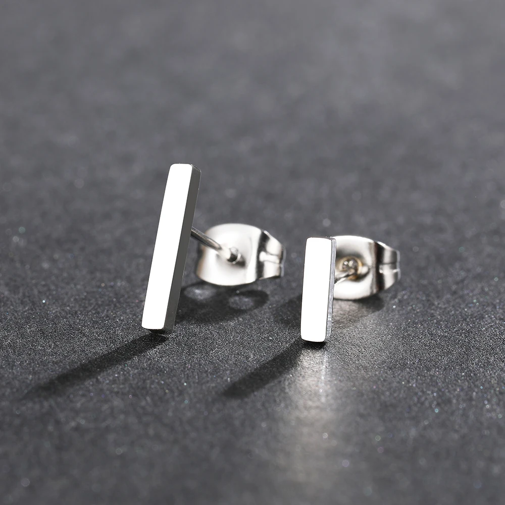 Anting-Anting Baja Tahan Karat Minimalis Panjang Stik Gotik Mode Korea Anting-Anting Kancing untuk Perhiasan Wanita Hadiah Pesta Anak Perempuan Yang Tidak Biasa