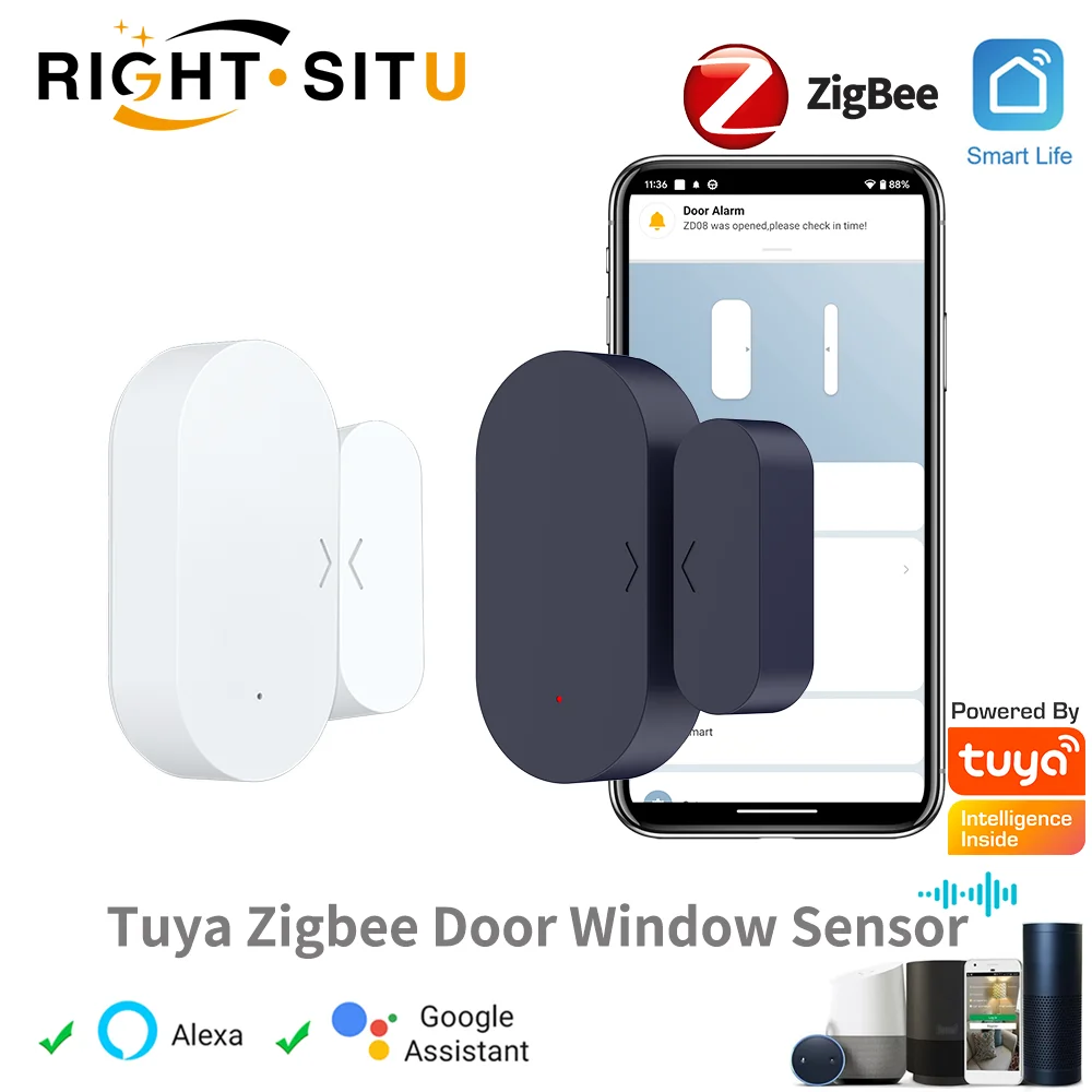Умный Датчик Двери И Окна Tuya Zigbee, Домашняя Автоматизация, Охранная Сигнализация
