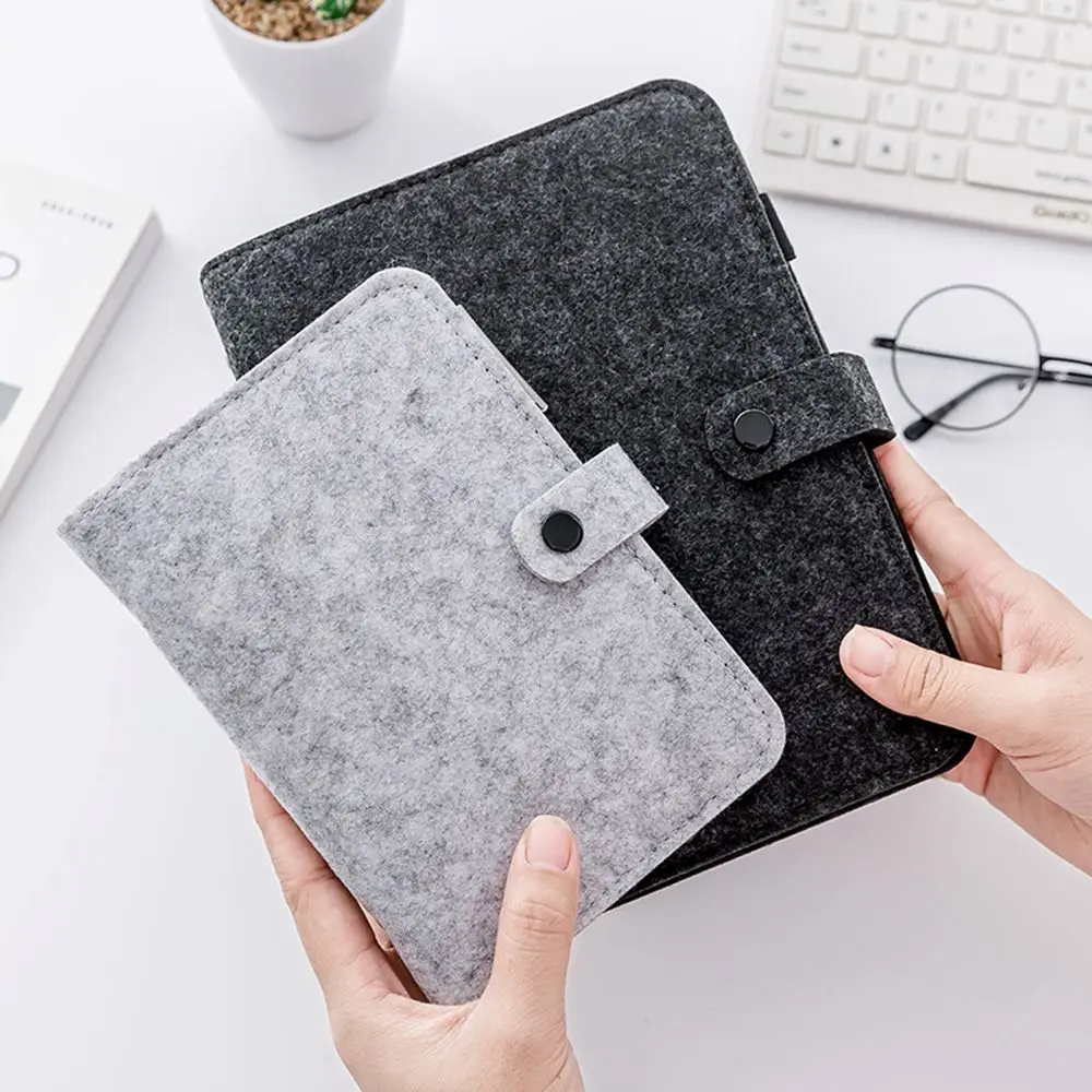 A5 A6 Portable Stationery Travel Diary Fashion Ring Binder Portable Diary Felt Shell Felt Notebook